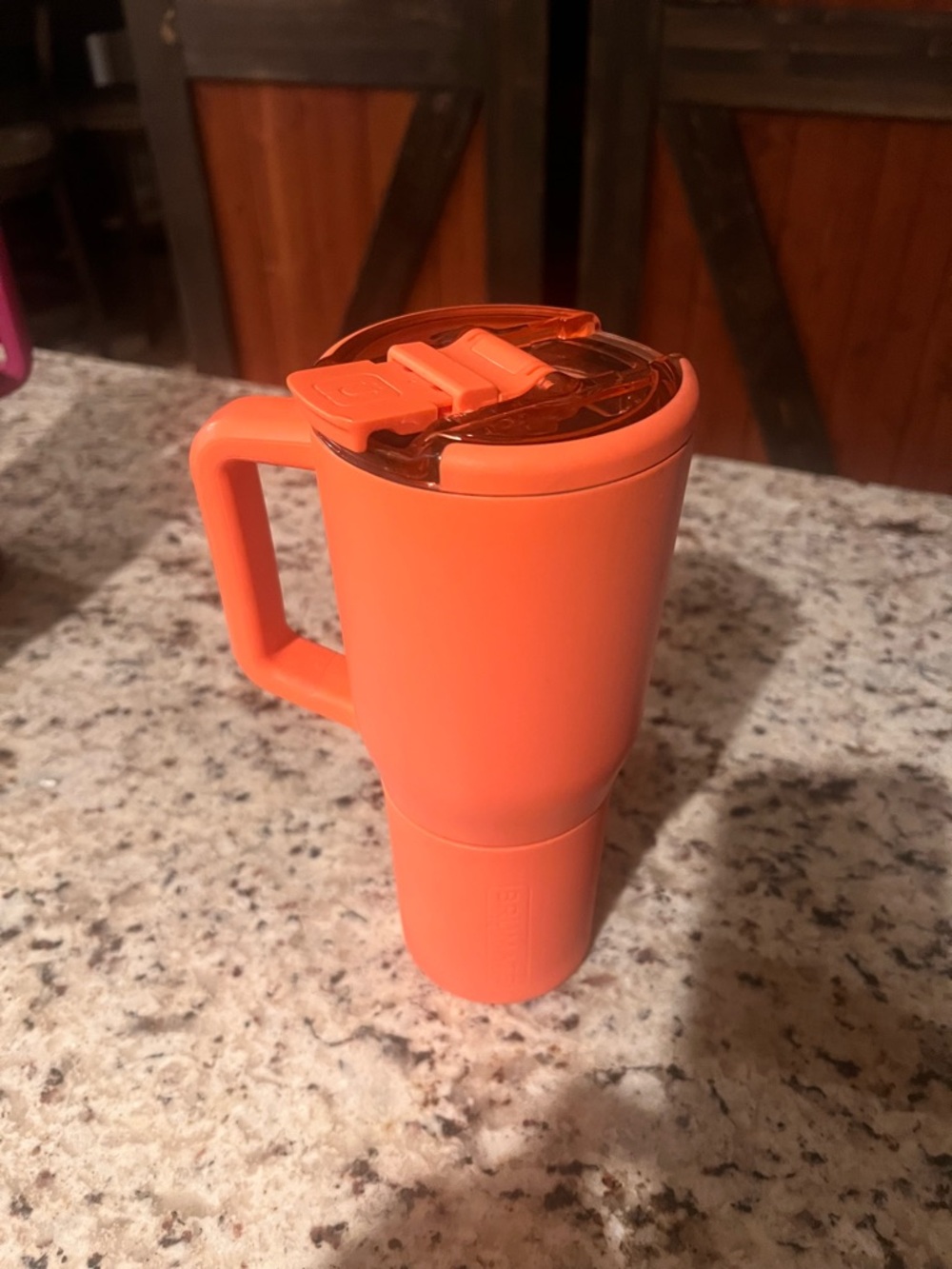 Bright Orange Travel Mug with Handle